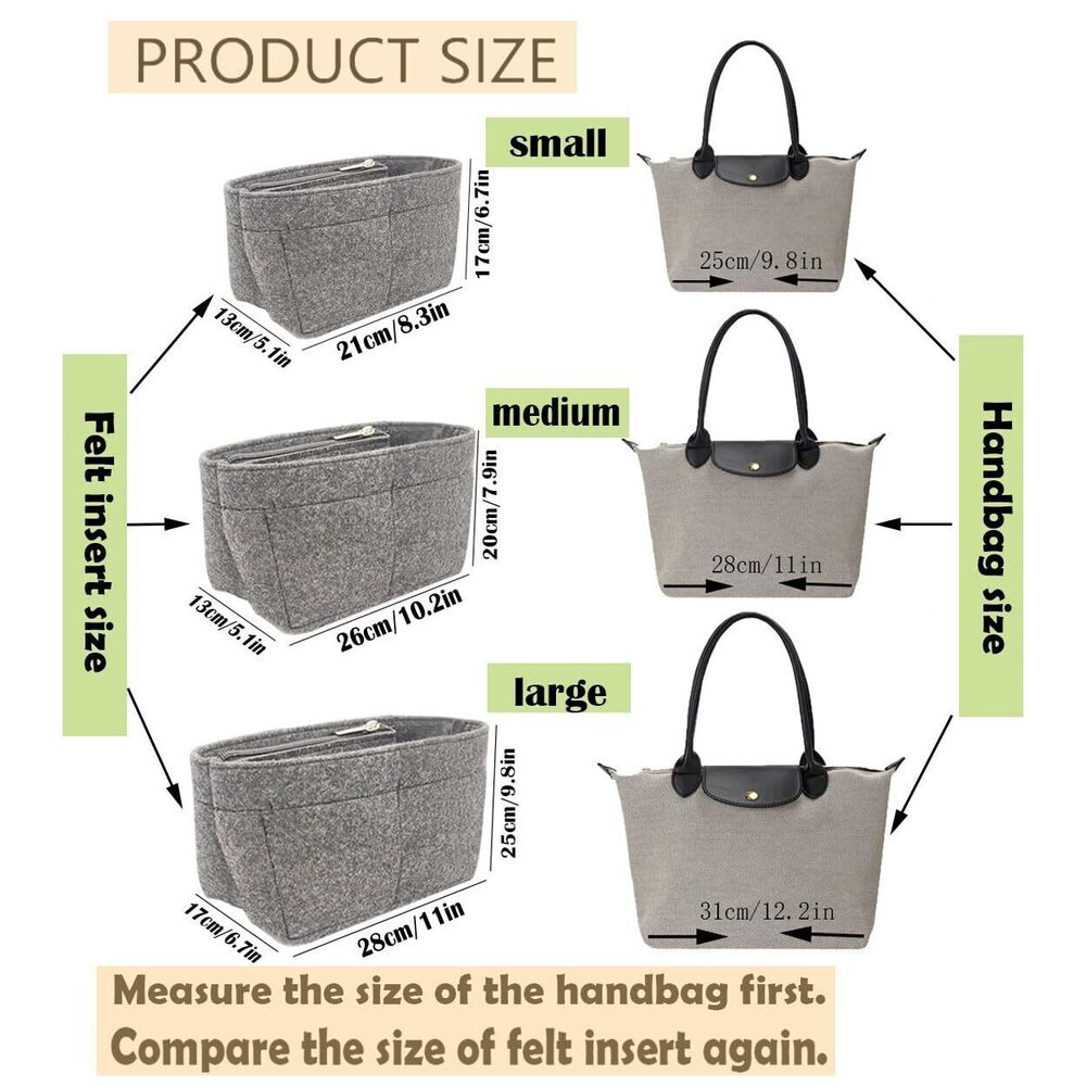 5522 Felt Organizer Insert For Longchamp Organizer Insert Large Tote Insert View 3